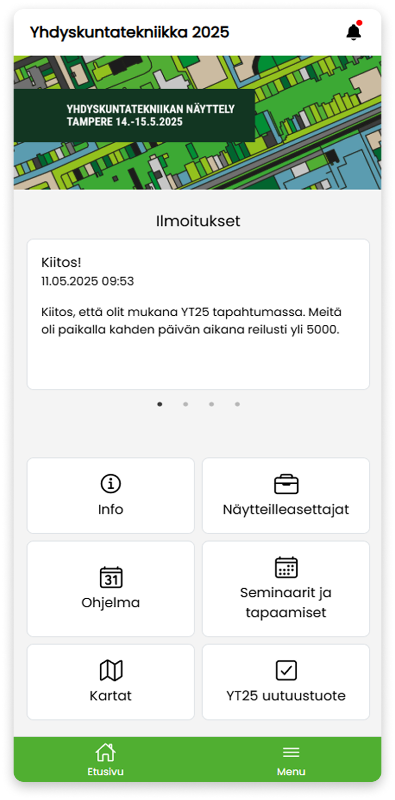 Yhdyskuntatekniikka 2025 näyttelyn tapahtumasovellus