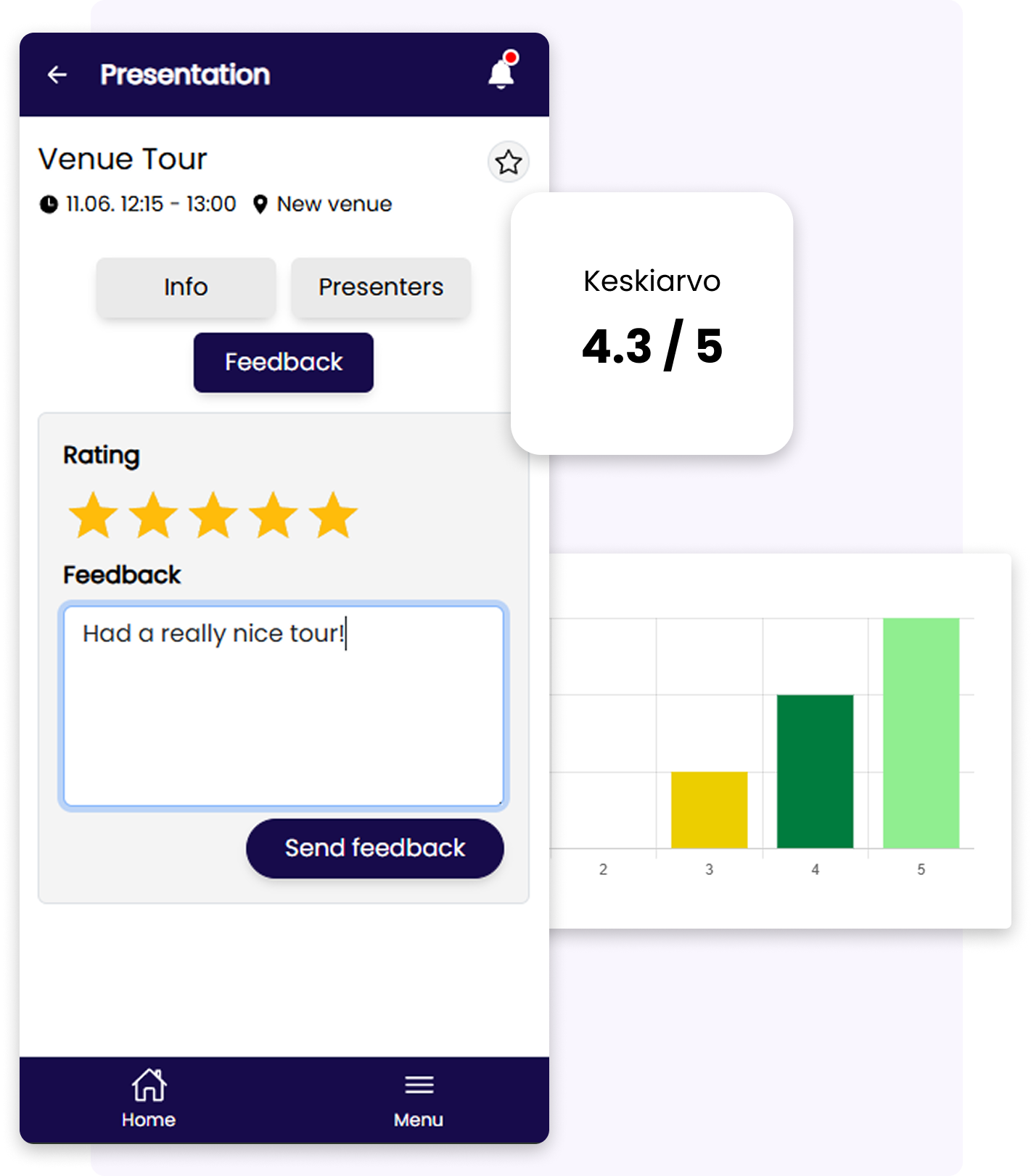 Eventos App tapahtumasovelluksen palautetyökalu