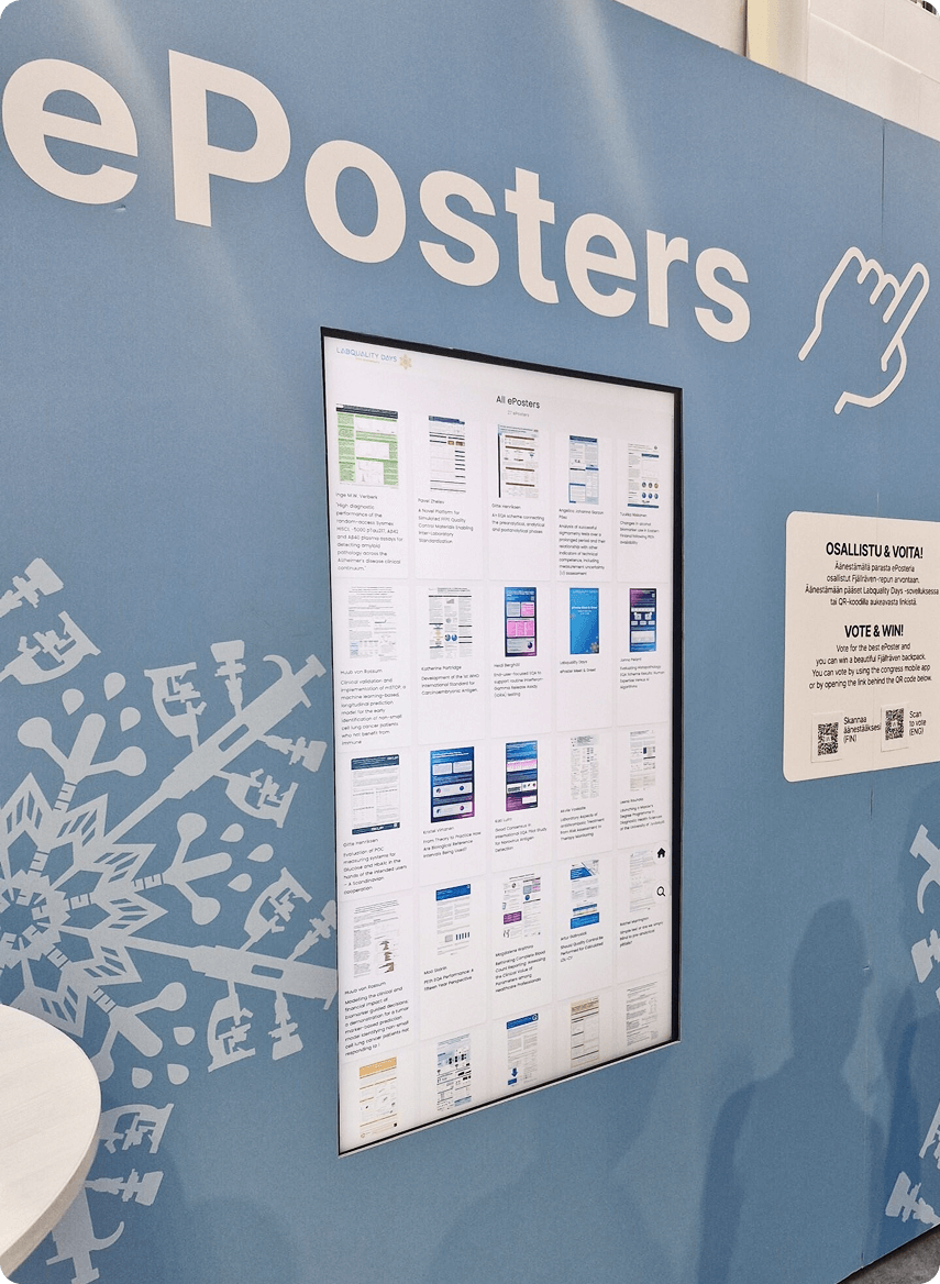 Posteri seinä LQDays tapahtumassa
