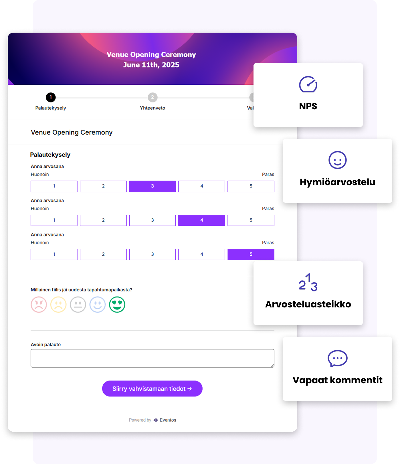 Eventoksen kyselyt työkalu