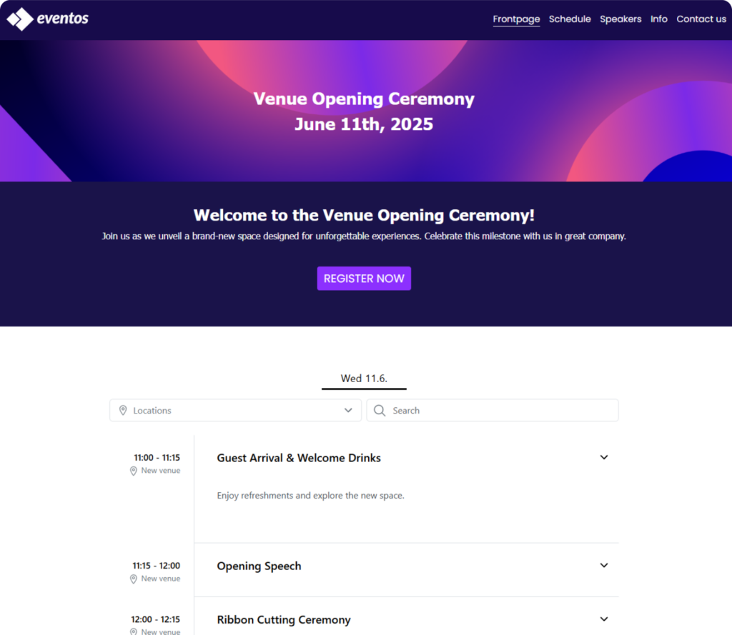 Tapahtumasivut mallikuva