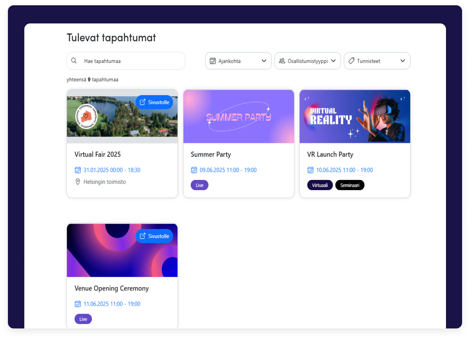 Eventoksen tapahtumakalenteri